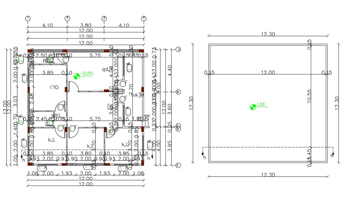 40' X 40' House Plan DWG File (1600 Square Feet)