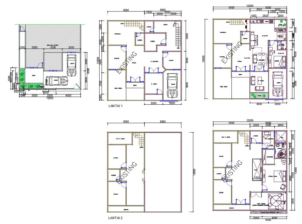 40 X 42 Feet House Furniture Layout DWG File