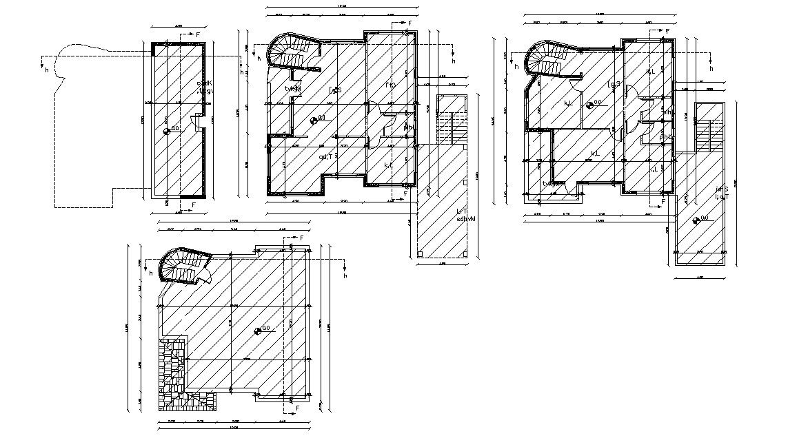 40' X 45' Bungalow Floor Plan AutoCAD File