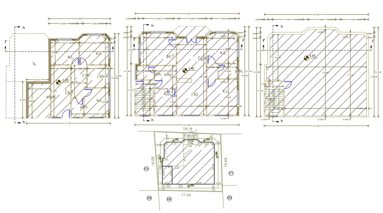 40' X 45' Plot Size For 6 Bedroom House Plan