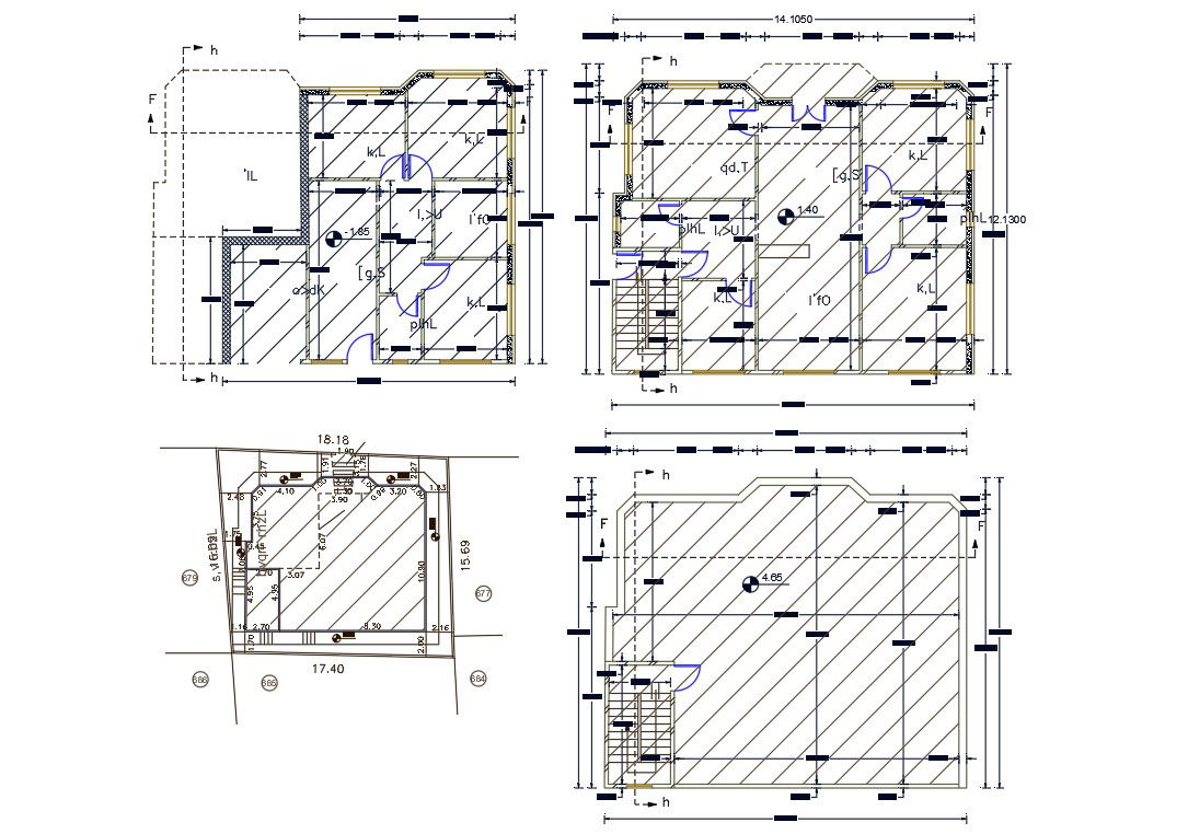 40' X 46' Architecture House Plan Design DWG File