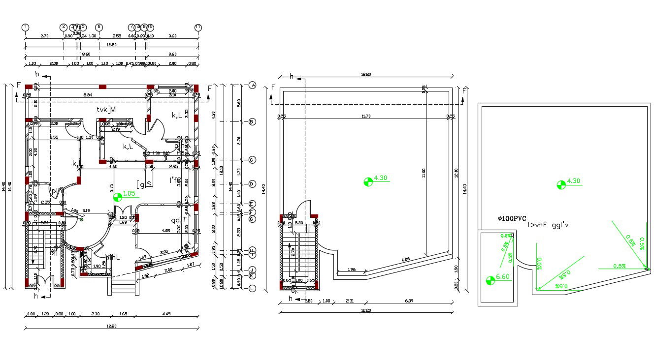 40' X 47' Modern Bungalow Plan DWG File
