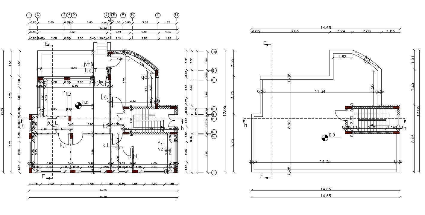 40' X 48' Architecture House Plan Design DWG File