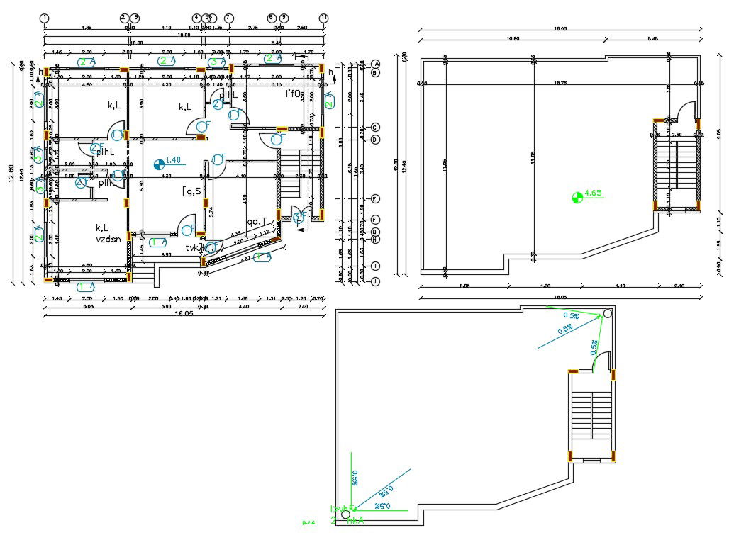 40' X 52' House Design With Center Line Plan