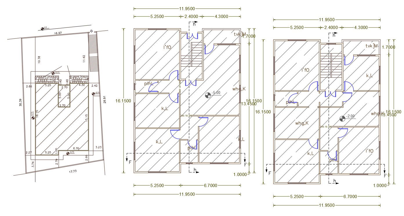 40' X 52' House Plan Design DWG File (230 Square Yards)