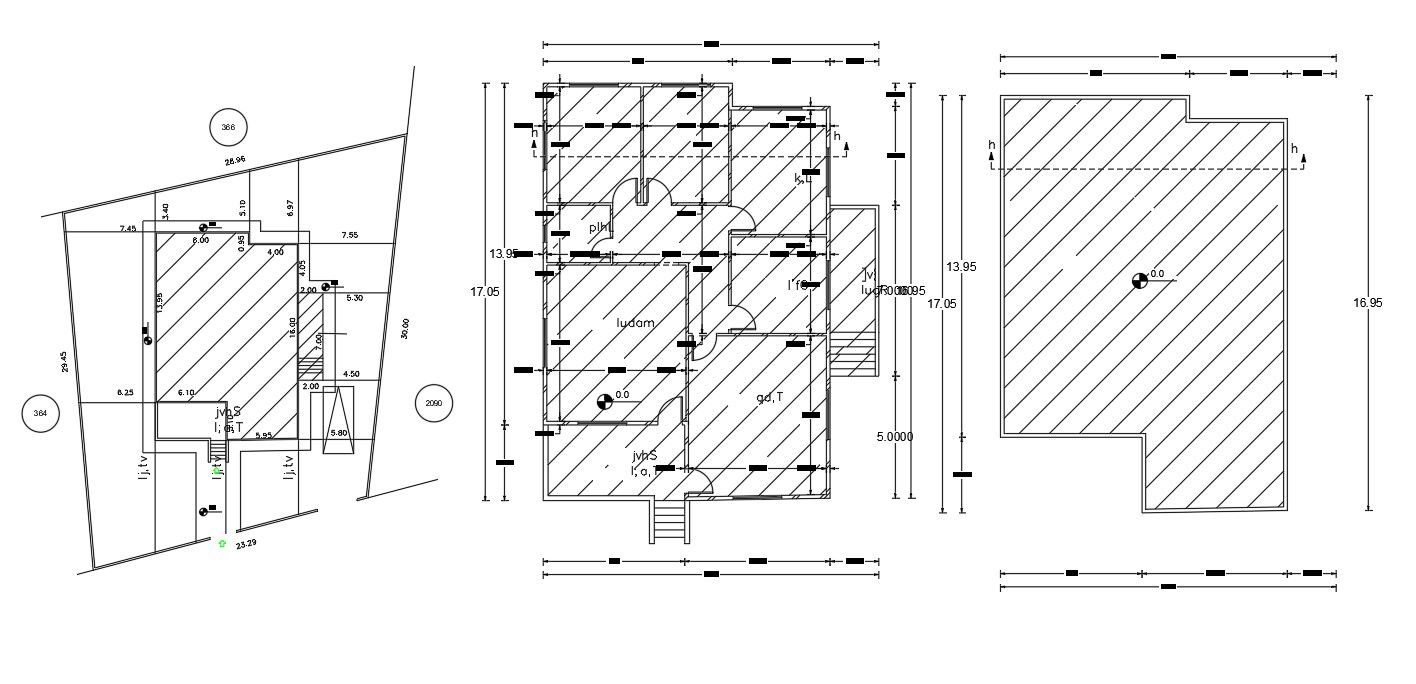 40' X 55' House Plan AutoCAD Drawing DWG