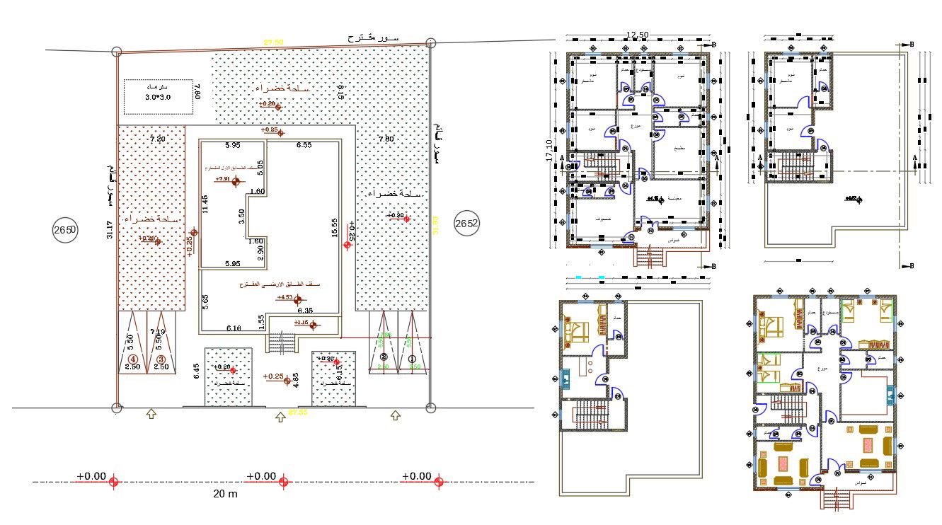 40' X 55' House Plan AutoCAD File (2200 Square Feet)