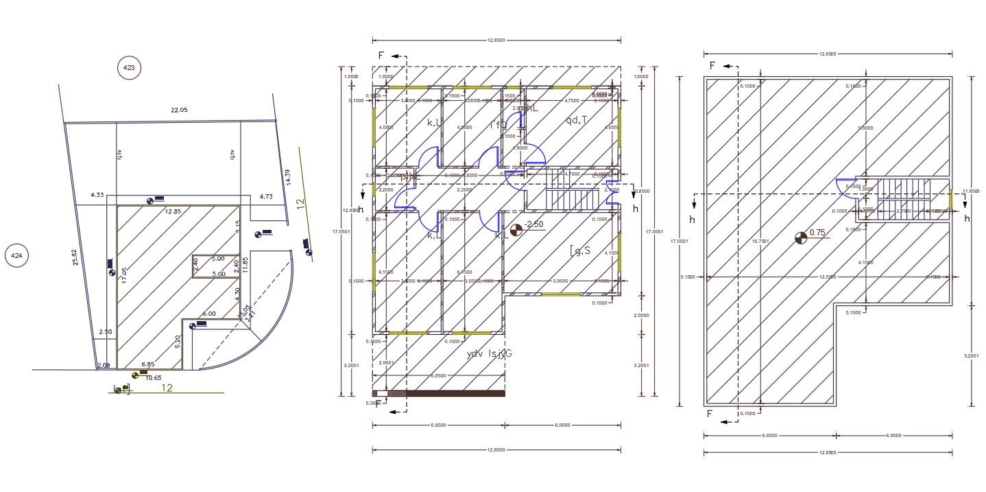 40 X 55 House Plan Design AutoCAD File