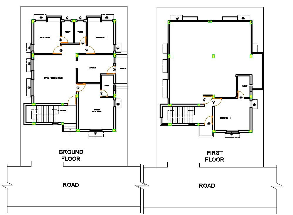40 X 60 Feet Plot Size For House Layout Plan AutoCAD File