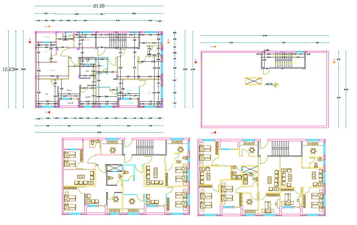 40' X 68' Feet Apartment House Plan AutoCAD File