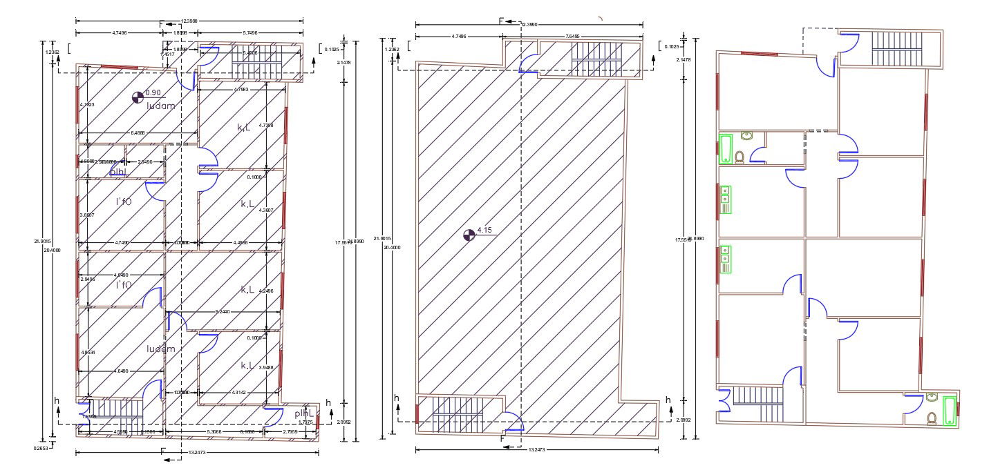 40 X 68 Feet Joint House Plan Design DWG File