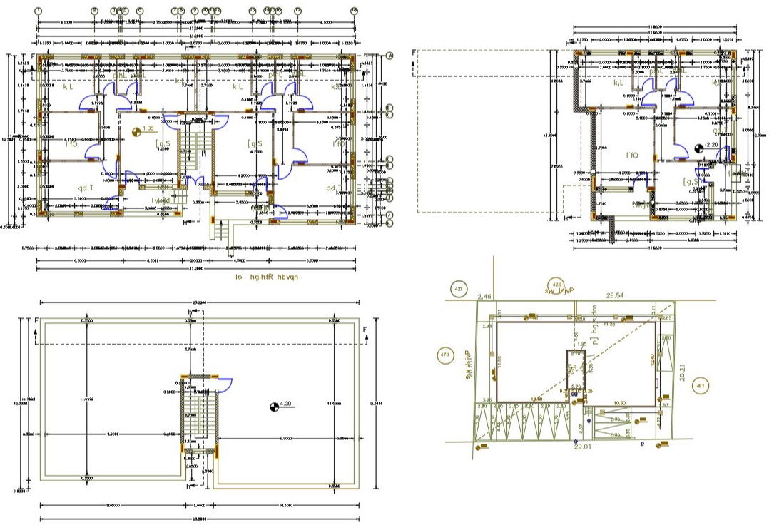 40' X 82' Apartment House Plan Design DWG File