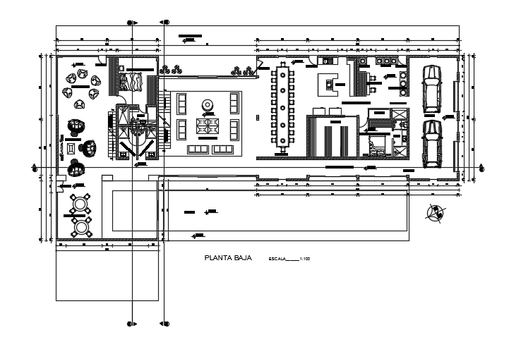 40x18m multifamily first floor villa plan 2d cad drawing