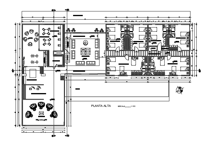 40x18m multifamily ground floor villa plan 2d cad drawing