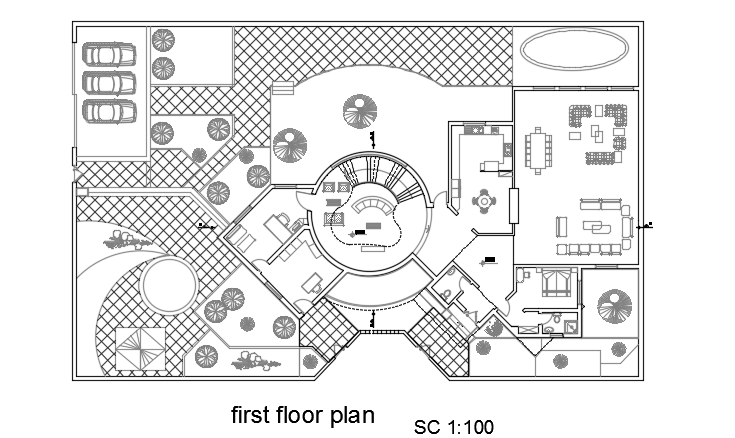 40’x25’ first floor house plan AutoCAD drawing