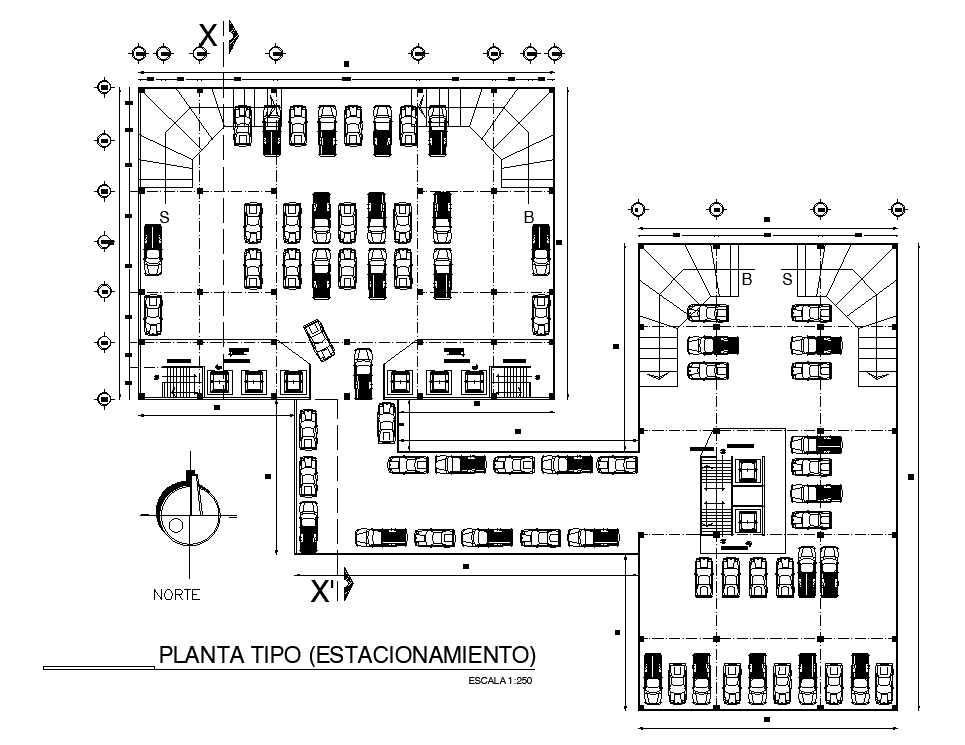 40x30m hotel plan of basement floor is given in this AutoCAD drawing model.Download now.