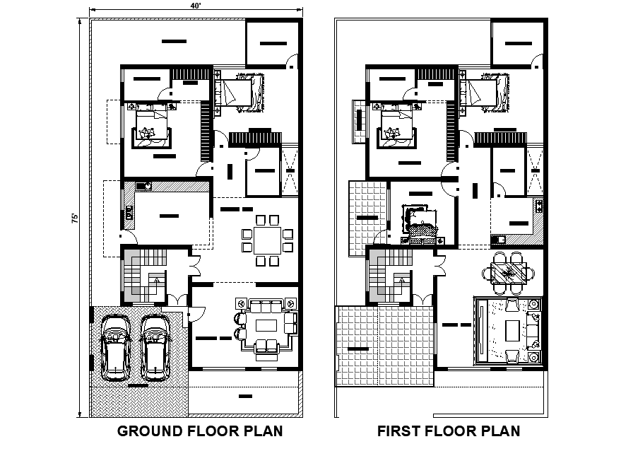 40’x70’ East facing house plan is given as per vastu shastra in this Autocad drawing file. Download noa.
