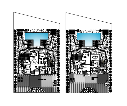 40x70m luxury villa site layout cum ground floor and first floor plan