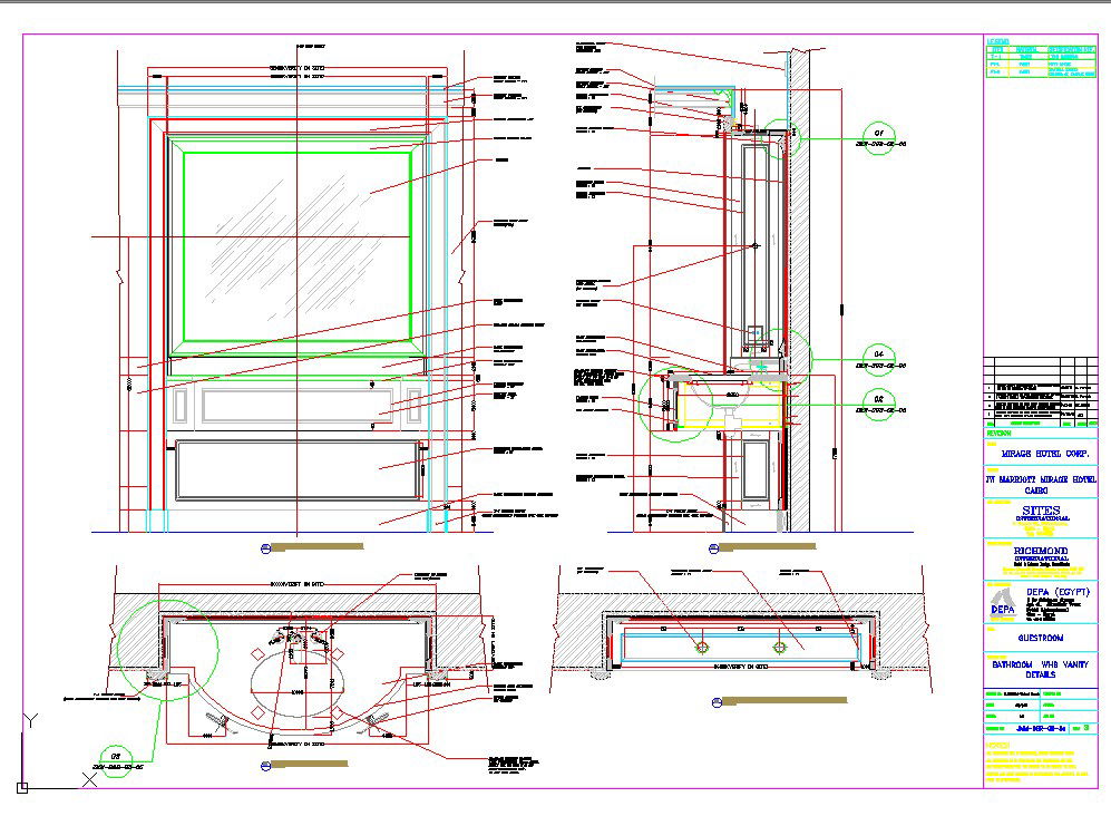 Bathroom Vanities DWG CAD Layout for Interior Designers and Architects