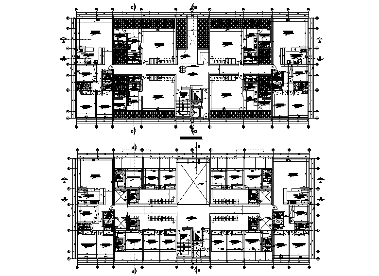 41x18m apartment plan is given in this Autocad drawing file. Download now.