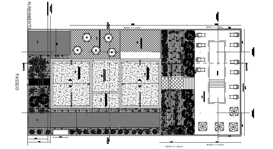 41x21m ground floor apartment building layout CAD drawing