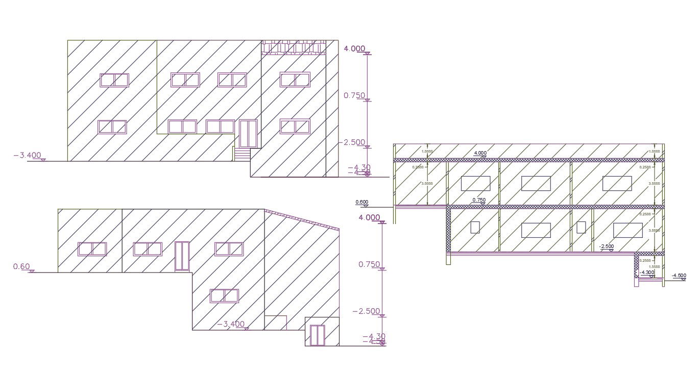 4200 Sq Ft Residence Bungalow Building Design DWG File