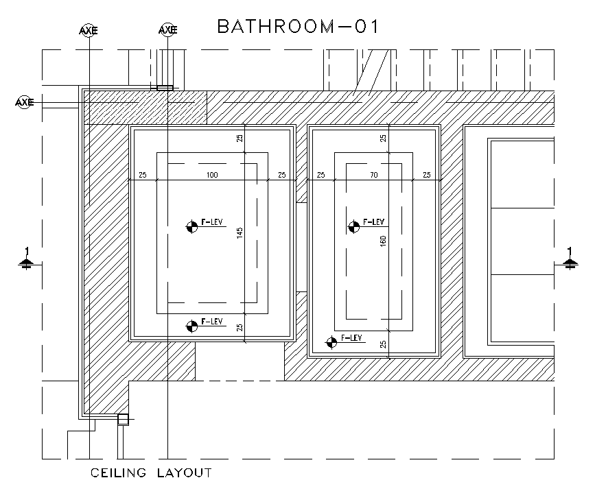 4200x2910mm bathroom ceiling layout AutoCAD drawing