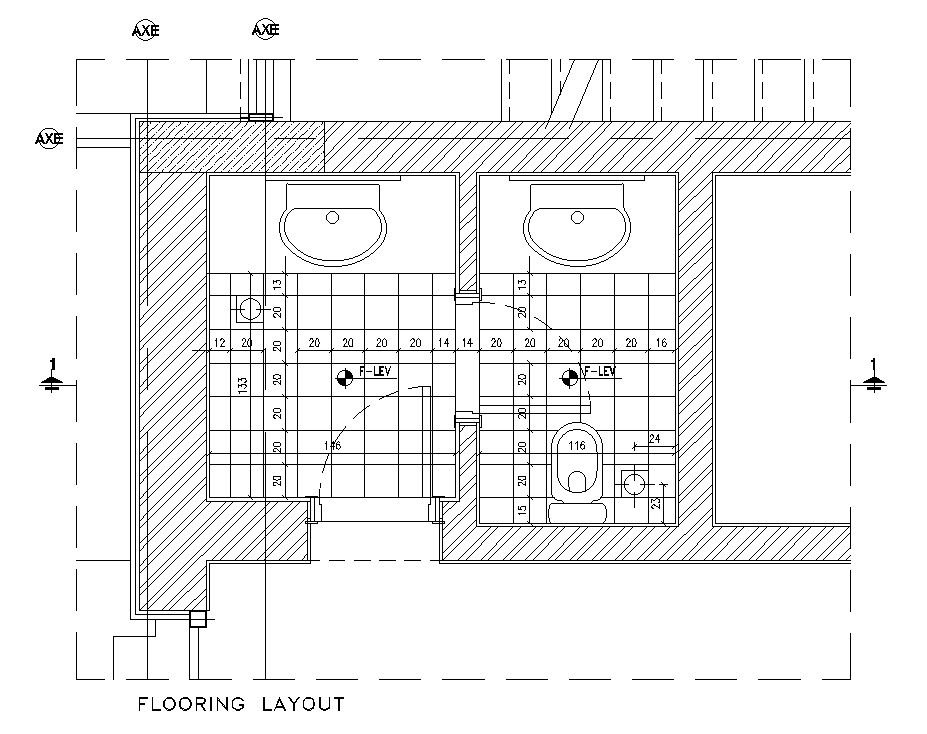 4200x2910mm bathroom flooring layout AutoCAD drawing
