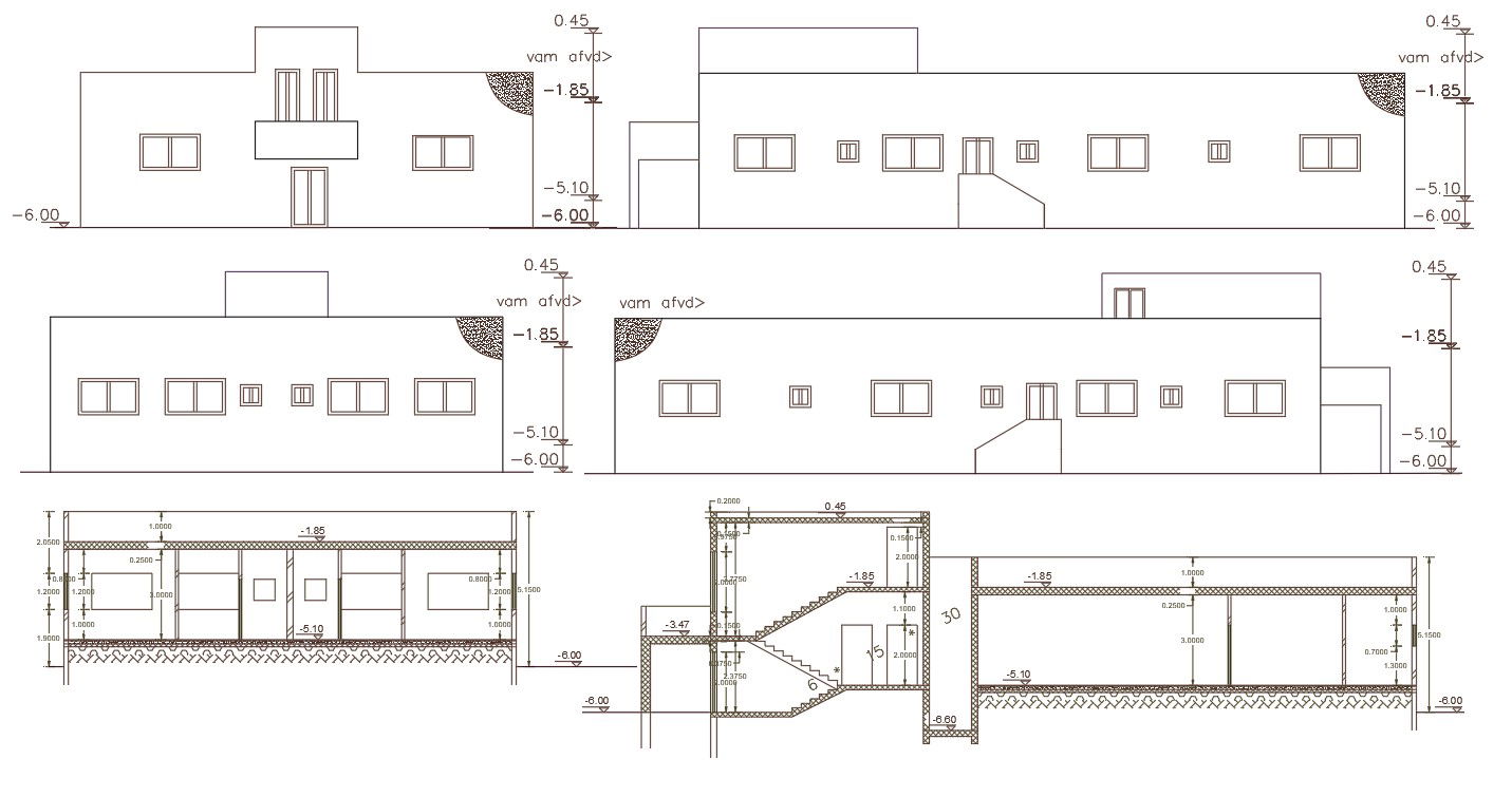 4250 Square Feet House Building Design AutoCAD File