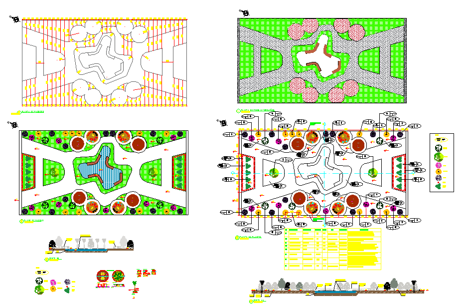 Landscaping of Garden Layout Design with Walkways Fountain Plan