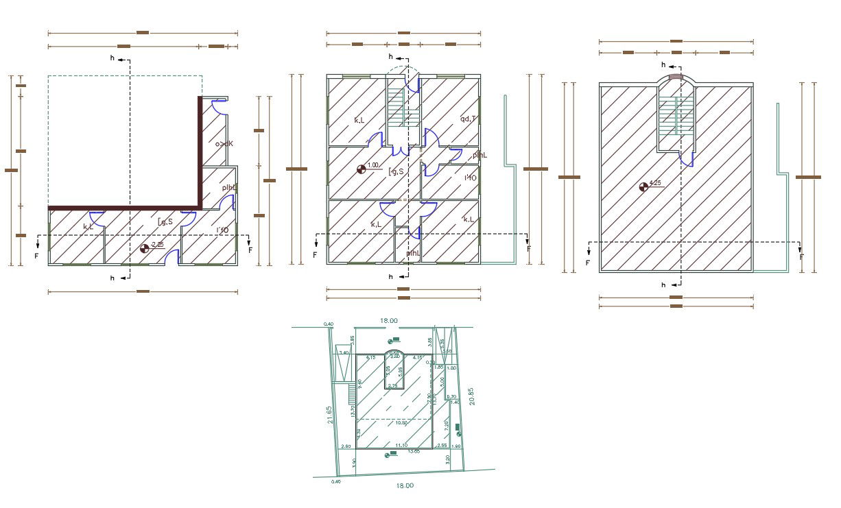 42' X 50' House Floor Plan Design DWG