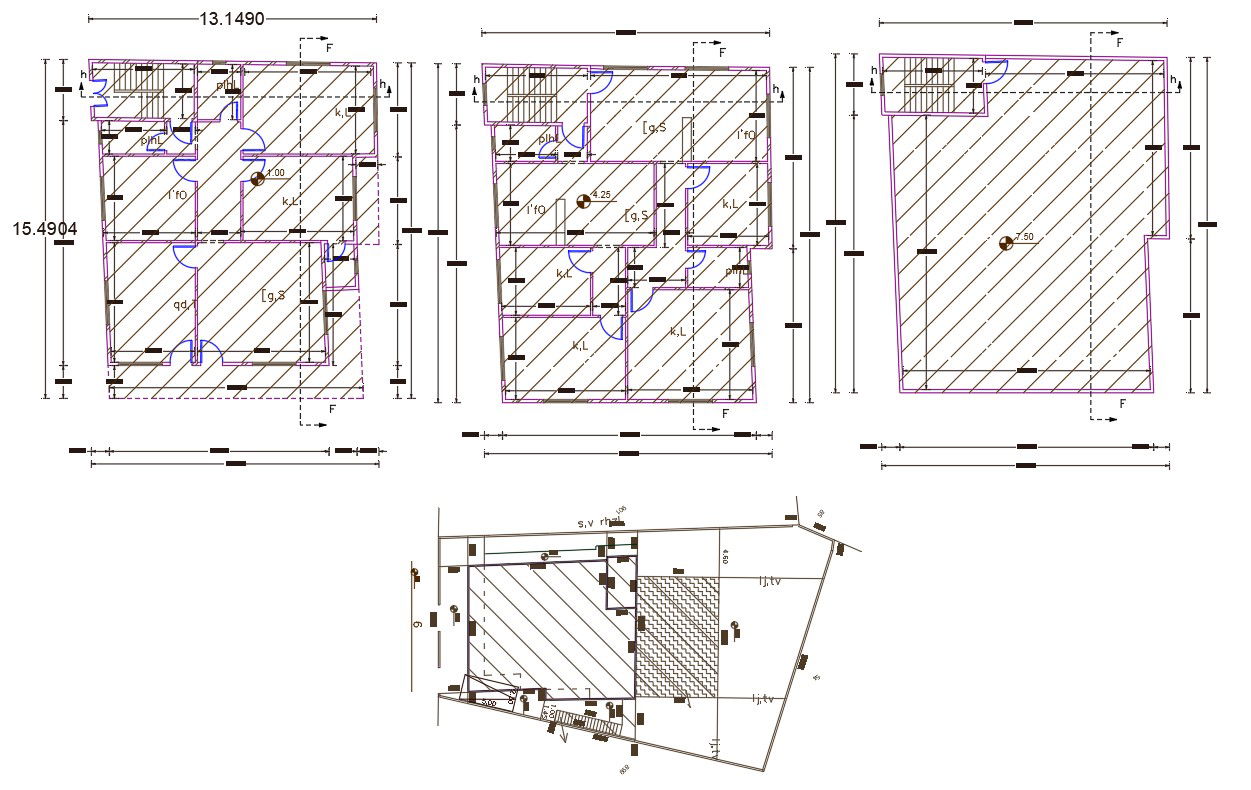42' X 50' House Plan AutoCAD File (2100 Square Feet)