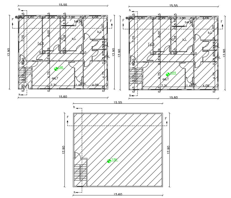 42' X 50' House Plan Design AutoCAD File