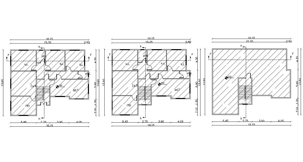 42 X 52 AutoCAD 3 BHK House Plan Design