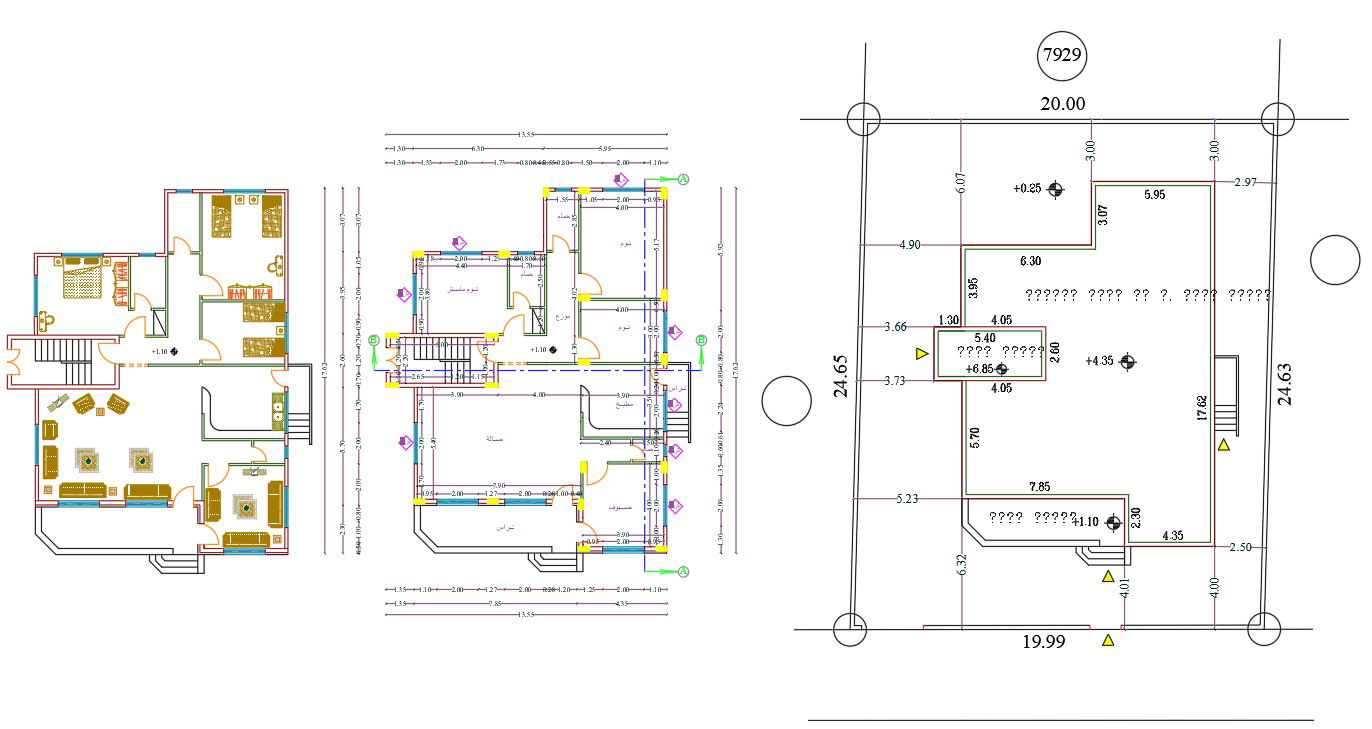 42' X 55' AutoCAD House Plan Design DWG File