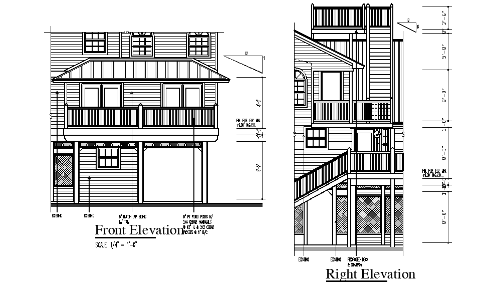 42’ apartment building section view is given in this Autocad drawing model. Download now.