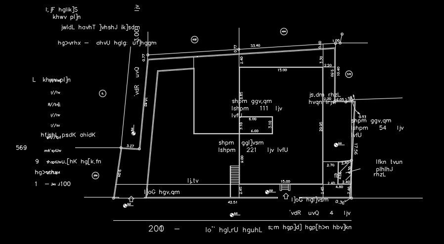 42x25m architecture house layout AutoCAD drawing