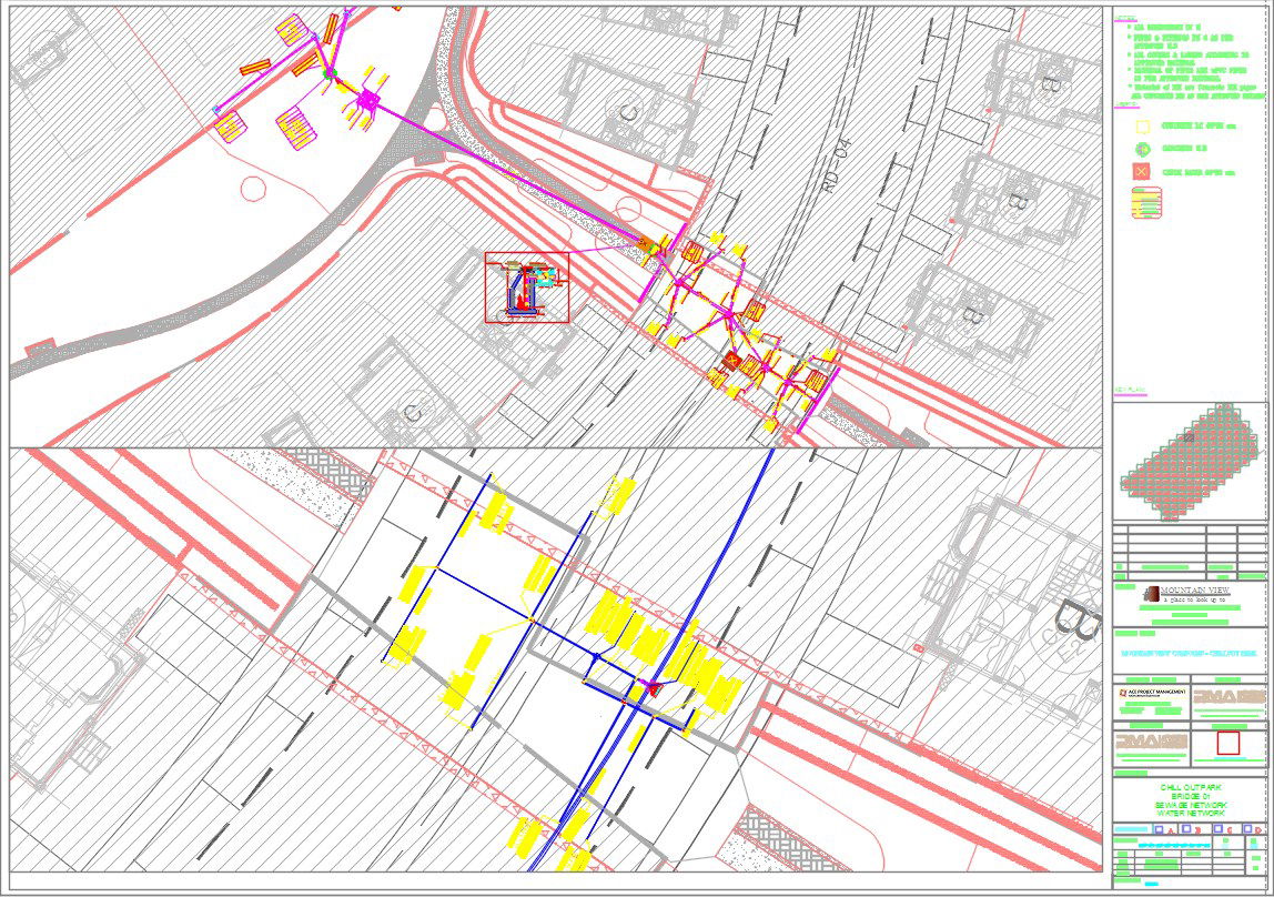 42x40m Mountain View compound chill out theme park water line