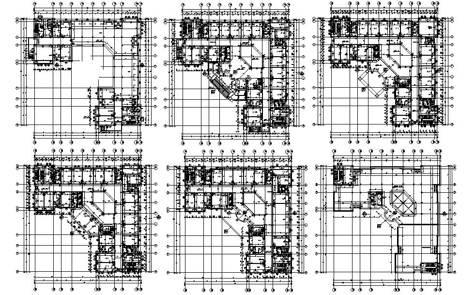 42x42m office plan is given in this Autocad drawing file. Download now.