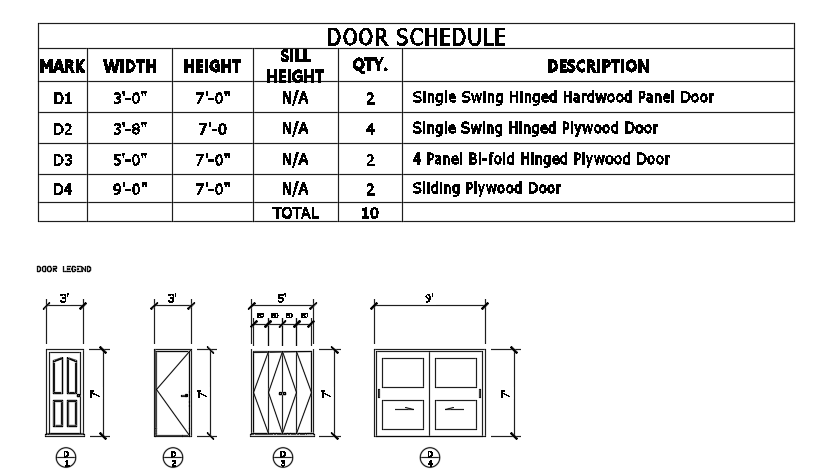 42’x45’ house building door plans are given in this AutoCAD drawing
