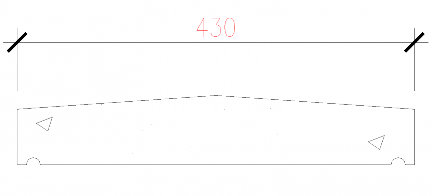 430 size concrete block view with width dwg file