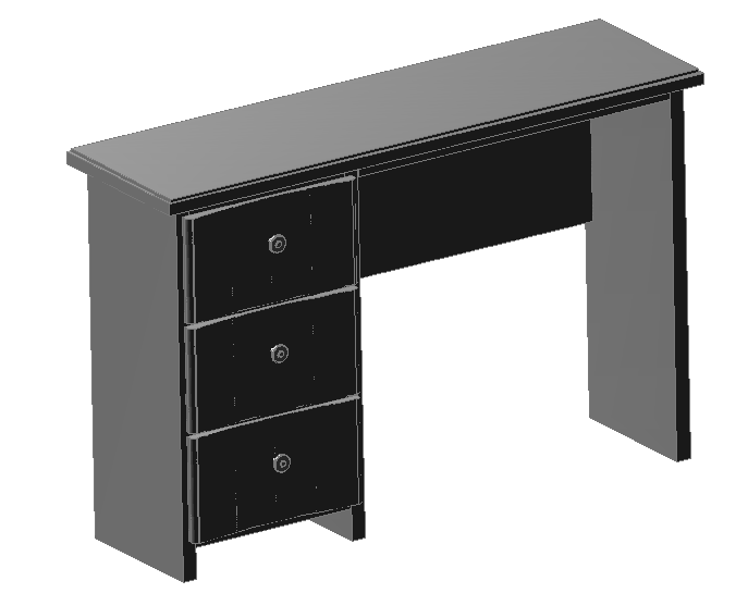 3D Office Table AutoCAD DWG File with Rendered Furniture Design