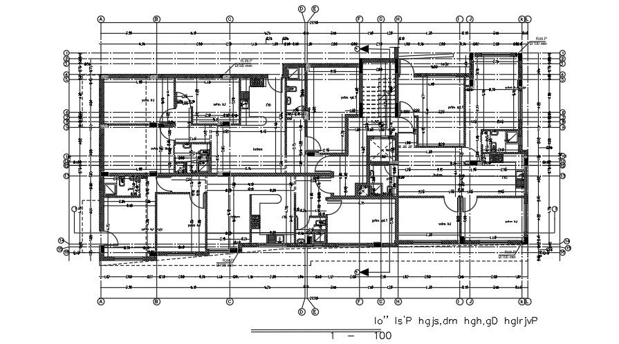 43x20 Meter Apartment First Floor Layout AutoCAD File