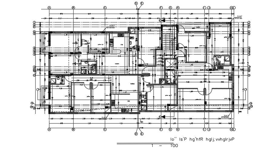 43x20 Meter Apartment Third Floor Layout AutoCAD File