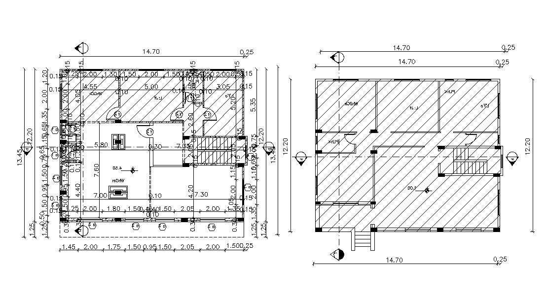 44' X 48' AutoCAD House Plan DWG File