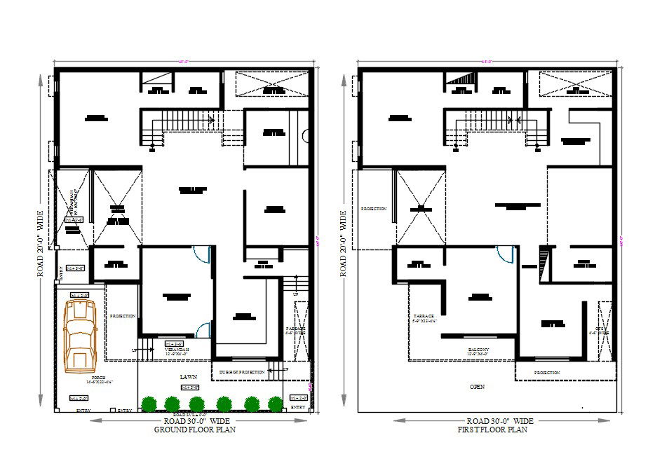 Comprehensive 45x60 Residential Floor Plan DWG for Modern Home