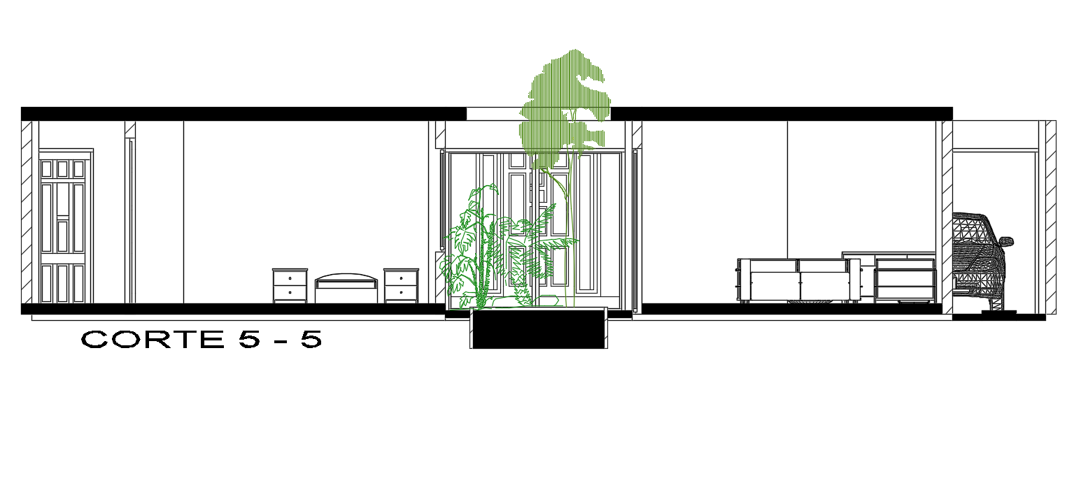 450 Meter House Building Section CAD Drawing Download DWG File