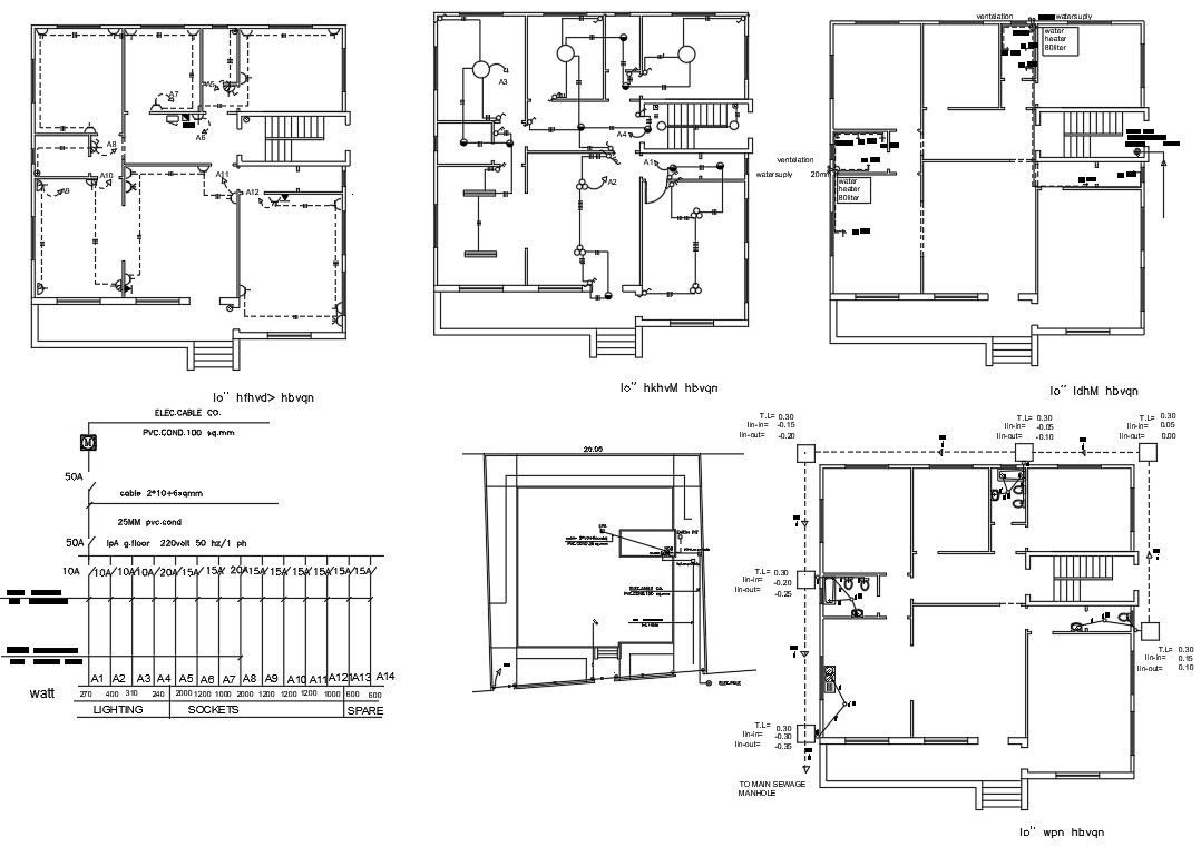 45 By 45 Feet Modern House Plan AutoCAD Drawing