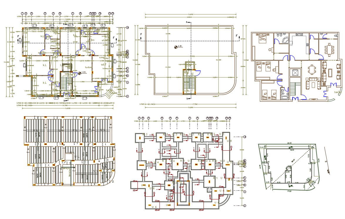 45 By 60 Feet AutoCAd House Plan ( 300 Square Yards)
