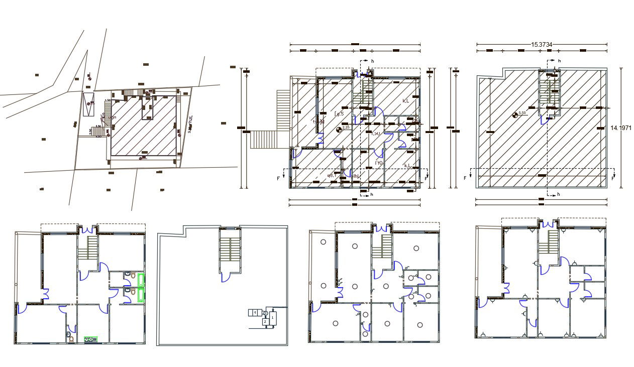 45' X 50' House Plan AutoCAD File (250 Sq Yards)